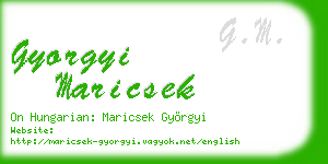 gyorgyi maricsek business card